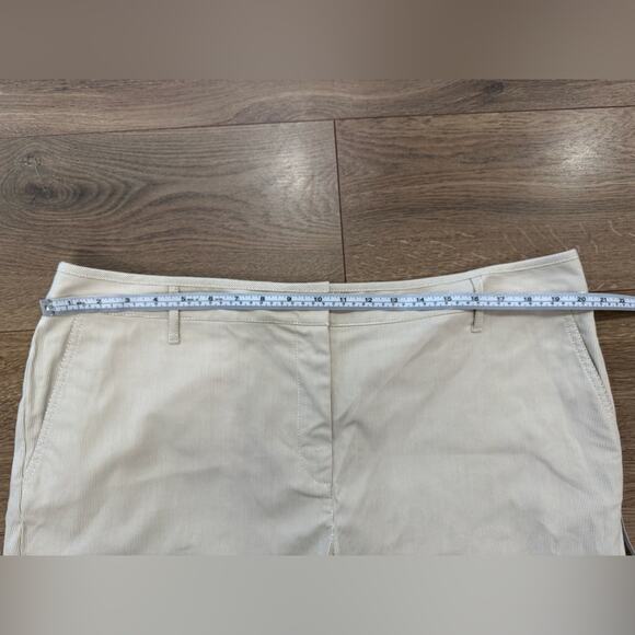NWT Talbots Pinstripe Stretch Bermuda Shorts Cream Tan 13” Inseam Size 18 - Picture 7 of 9